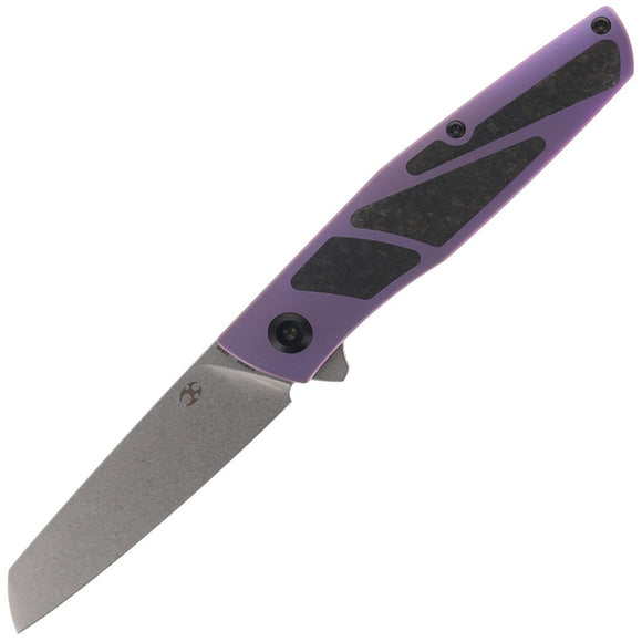 Kansept Knives Cru Framelock Purple Titanium & Carbon Fiber Folding S35VN Knife 1092A2