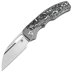 Kansept Knives Vivid Crossbar Lock Titanium & White Carbon Fiber Folding S35VN Knife 1094V3