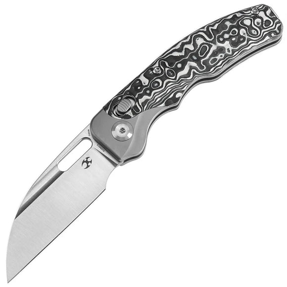 Kansept Knives Vivid Crossbar Lock Titanium & White Carbon Fiber Folding S35VN Knife 1094V3