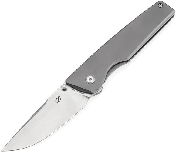 Kansept Knives Chimera Framelock Stonewash Titanium Folding S35VN Knife 1096A2