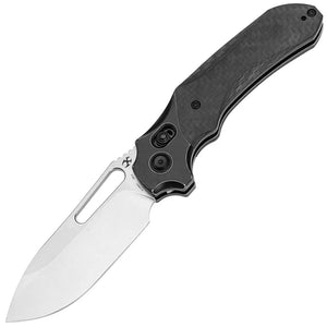 Kansept Knives Quasar Crossbar Lock Titanium & Twill Carbon Fiber Folding 20CV Knife 1099V2