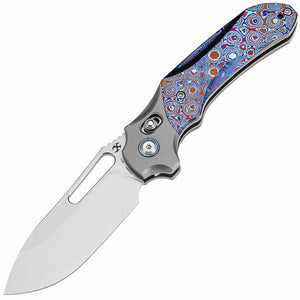 Kansept Knives Quasar Crossbar Lock Titanium & Timascus Folding 20CV Pocket Knife 1099V4