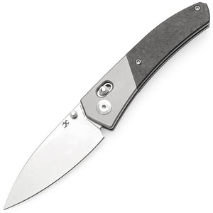 Kansept Knives Dako Crossbar Lock Titanium & Shredded Carbon Fiber Folding S35VN Knife 1101V1
