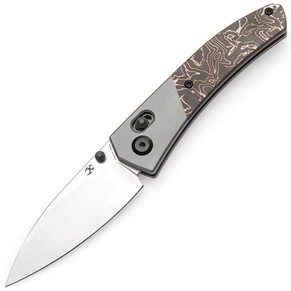Kansept Knives Dako Crossbar Lock Titanium & Copper Foil Carbon Fiber Folding S35VN Knife 1101V2