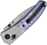 Kansept Knives Dako Crossbar Lock Gray Titanium & Timascus Folding Damascus Knife 1101V4