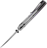 Kansept Knives Dako Crossbar Lock Gray Titanium & Timascus Folding Damascus Knife 1101V4