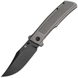 Kansept Knives Bison Framelock Gray Stonewash Frag Titanium Folding S35VN Pocket Knife 1108A3