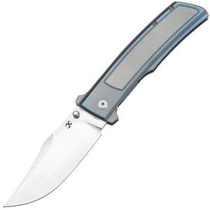 Kansept Knives Bison Framelock Blue Titanium Folding S35VN Pocket Knife 1108B2
