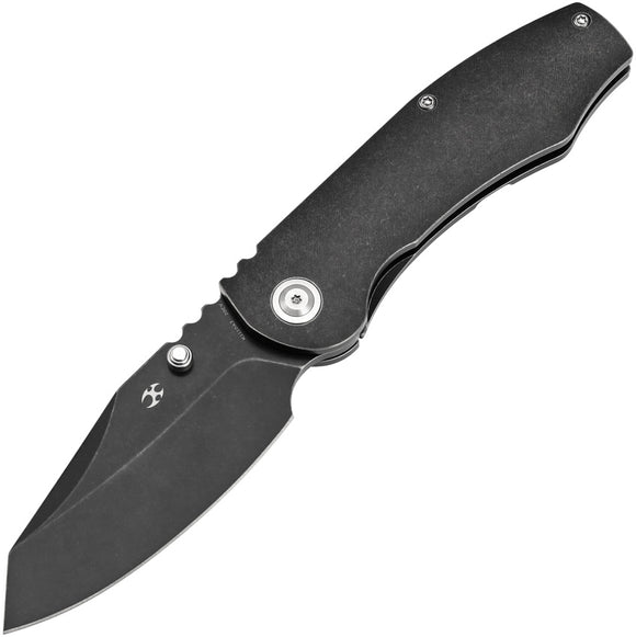 Kansept Knives Caveman Framelock Black Titanium Folding CPM-20CV Knife 1110A2