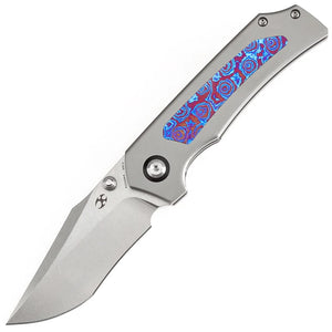 Kansept Knives Fermi Linerlock Titanium & Timascus Folding CPM-20CV Knife K1122A4