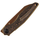 Kansept Knives Halide Linerlock Copper Foil Carbon Fiber Folding Rose Gold S35VN Pocket Knife 1136A5