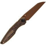 Kansept Knives Halide Linerlock Copper Foil Carbon Fiber Folding Rose Gold S35VN Pocket Knife 1136A5