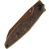 Kansept Knives Halide Linerlock Copper Foil Carbon Fiber Folding Rose Gold S35VN Pocket Knife 1136A5