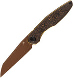 Kansept Knives Halide Linerlock Copper Foil Carbon Fiber Folding Rose Gold S35VN Pocket Knife 1136A5