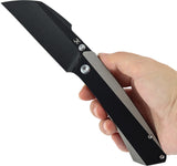 Kansept Knives Contra Framelock Black & Gray Titanium Folding CPM-S90V Pocket Knife 1139A2