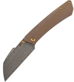 Kansept Knives Contra Framelock Bronze Titanium Folding Damascus Pocket Knife 1139A4