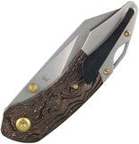 Kansept Knives K9 Linerlock Copper Foil Carbon Fiber & Gray Titanium Folding S35VN Knife K1151A2