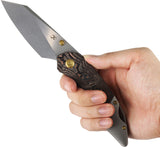 Kansept Knives K9 Linerlock Copper Foil Carbon Fiber & Gray Titanium Folding S35VN Knife K1151A2