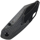 Kansept Knives K9 Linerlock Twill Carbon Fiber & Black Titanium Folding Damascus Knife K1151A4