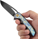 Kansept Knives Mini Kryo Framelock Lightning Strike Titanium Folding S35VN Pocket Knife 2001A6