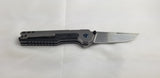 Kansept Knives EDC Tac Button Lock Titanium/CF Folding Damascus Knife 2009A3