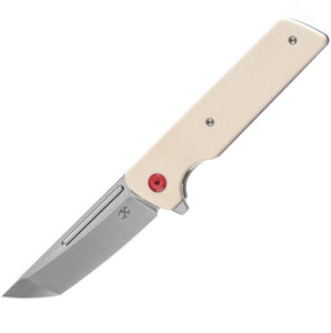 Kansept Knives Anomaly Linerlock Ivory G10 Folding CPM-S35VN Tanto Pocket Knife 2038T5