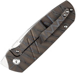 Kansept Knives Turaco Framelock Tiger Stripe Titanium Folding S35VN Knife 2049A4