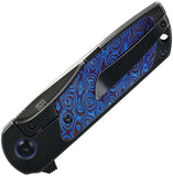 Kansept Knives Ptarmigan Framelock Black Titanium & Timascus Folding S35VN Knife K2055A1