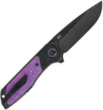 Kansept Knives Ptarmigan Framelock Black & Purple Crystallized Titanium Folding S35VN Knife K2055A3