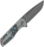 Kansept Knives Ptarmigan Framelock Gray Titanium & Arctic Storm Carbon Fiber Folding S35VN Knife K2055A4