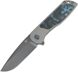 Kansept Knives Ptarmigan Framelock Gray Titanium & Arctic Storm Carbon Fiber Folding S35VN Knife K2055A4