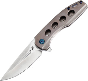 Kansept Knives Cassowary Framelock Bronze Titanium Folding S35VN Knife 2065A5