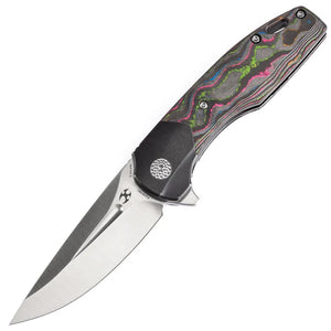 Kansept Knives Cassowary Framelock 80s Carbon Fiber & Titanium Folding S35VN Knife 2065B1