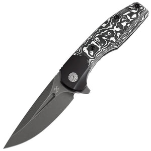 Kansept Knives Cassowary Framelock White Carbon Fiber & Titanium Folding S35VN Knife 2065B2