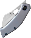 Kansept Knives Osprey Framelock Blue Titanium Folding S35VN Pocket Knife 2087A4