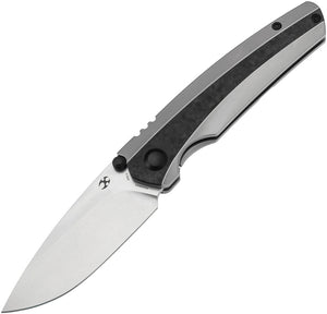 Kansept Knives Raven Framelock Titanium & Shred Carbon Fiber Folding 20CV Knife 2109A2