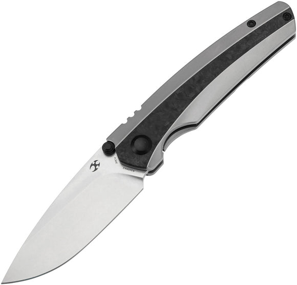 Kansept Knives Raven Framelock Titanium & Shred Carbon Fiber Folding 20CV Knife 2109A2