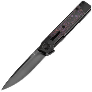 Kansept Knives Kitpu Framelock Titanium & Purple Carbon Fiber Folding 20CV Knife 2123A1
