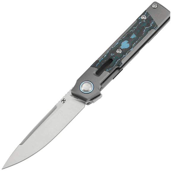 Kansept Knives Kitpu Framelock Titanium & Arctic Carbon Fiber Folding 20CV Knife 2123A2