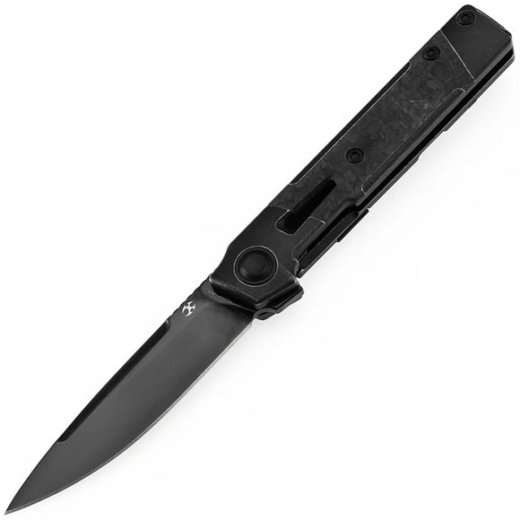 Kansept Knives Kitpu Framelock Titanium & Shredded Carbon Fiber Folding 20CV Knife 2123A4