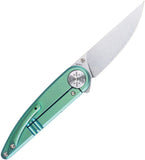 Kansept Knives Symétrix Framelock Green Titanium Folding S35VN Pocket Knife K2141A2
