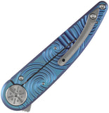 Kansept Knives Symétrix Framelock Blue Swirl Titanium Folding S35VN Pocket Knife K2141A4
