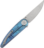 Kansept Knives Symétrix Framelock Blue Swirl Titanium Folding S35VN Pocket Knife K2141A4