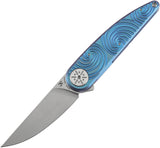 Kansept Knives Symétrix Framelock Blue Swirl Titanium Folding S35VN Pocket Knife K2141A4