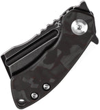 Kansept Knives Mini Korvid Linerlock Red Carbon Fiber Folding S35VN Pocket Knife 3030A13