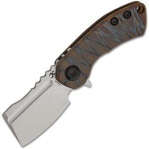 Kansept Knives Mini Korvid Framelock Tiger Stripe Flamed Titanium Folding S35VN Pocket Knife 3030A9