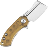 Kansept Knives Mini Korvid Linerlock Yellow PEI Ultem Folding S35VN Pocket Knife 3030P1