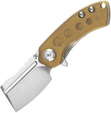 Kansept Knives Mini Korvid Linerlock Yellow PEI Ultem Folding S35VN Pocket Knife 3030P1