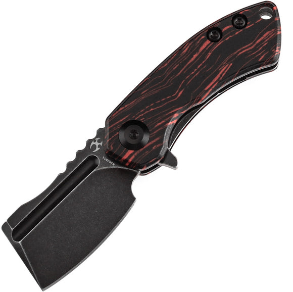 Kansept Knives Mini Korvid Linerlock Red & Black G-Mascus Folding S35VN Pocket Knife 3030S1