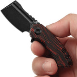 Kansept Knives Mini Korvid Linerlock Red & Black G-Mascus Folding S35VN Pocket Knife 3030S1